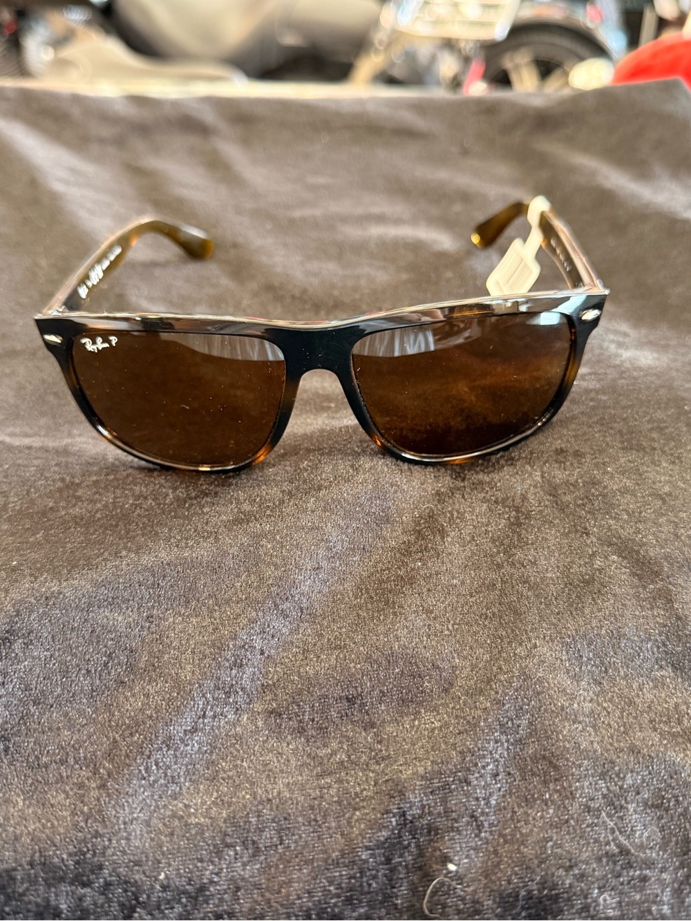 Ray-Ban Black and Tortoiseshell Polarized Sunglass Temple